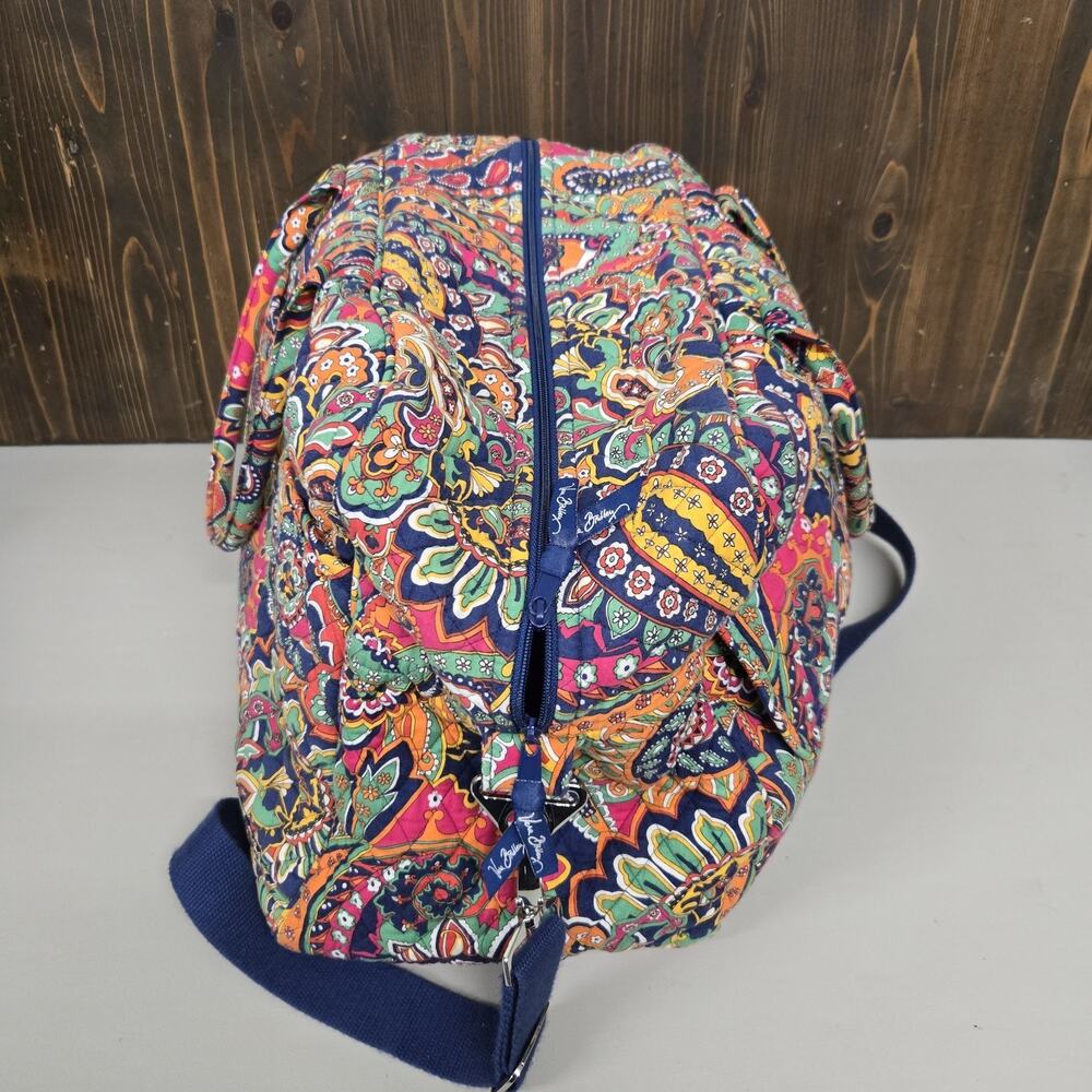 Vera Bradley Grand Traveler Venetian Print Blue Orange Red Paisley - Picture 2 of 10